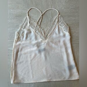 Lace Trim Satin Cami Top
